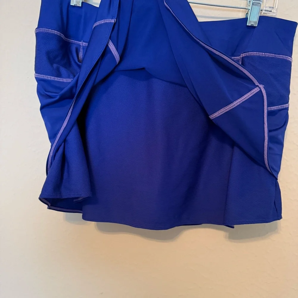 Athleta Size Large Royal Blue Bustle Skort Skirt Pockets Tennis Activewear Women